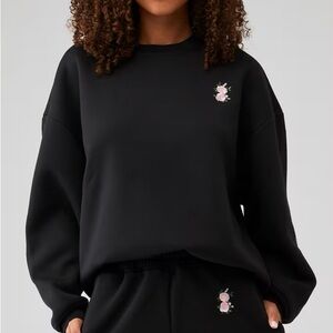 $99 NWT Black For Love And Lemons “Julie” Embroidered Sweatshirt Sz Small